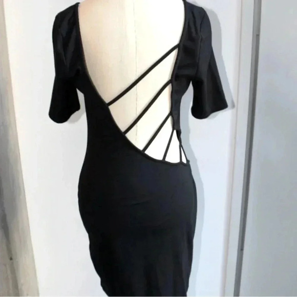 Tobi Black Bodycon Mini Open Cut Side and Back Dress Nightout Summer Small - Picture 4 of 13